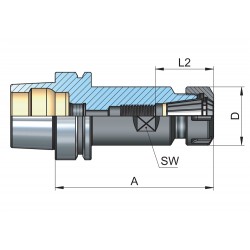 PORTA PINZAS HSK-E50 ER16 1-10 L100