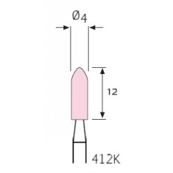 MUELA CORINDON ROSA 4 x 12  412K