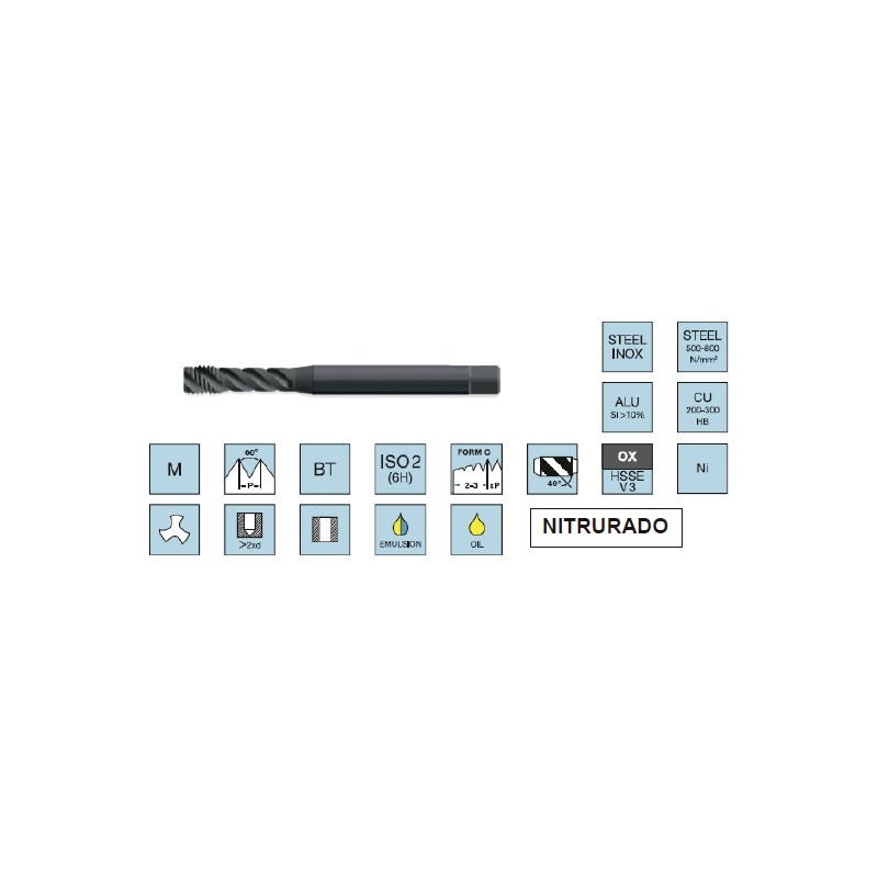 MACHO M-3X0,5 HELIC. INOX-50
