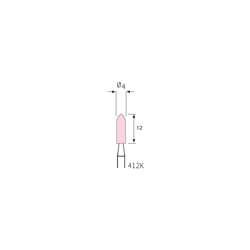 MUELA CORINDON ROSA 4 x 12  412K