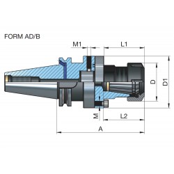 PORTAHTAS REGULABLE ISO 40 ER32 L109